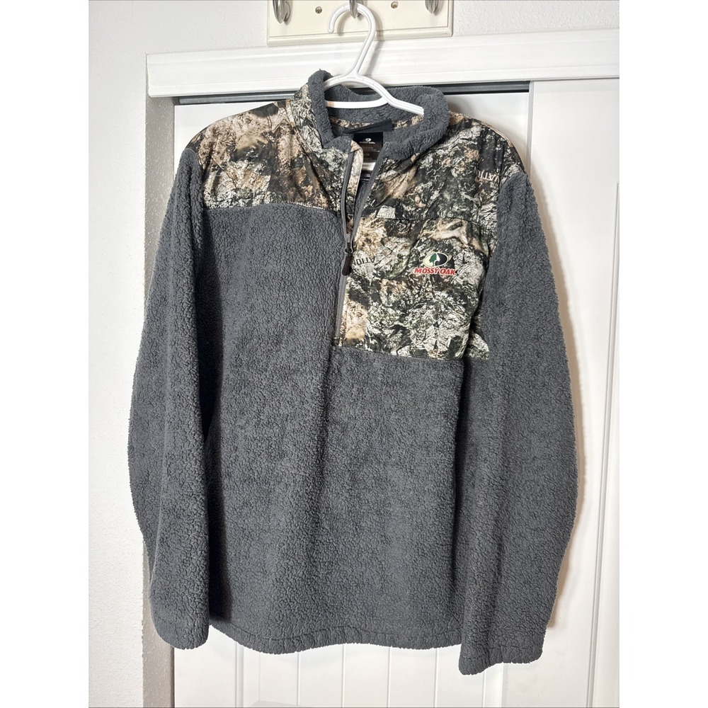 Mossy Oak Fleece Pullover Jacket Camo Men's Large